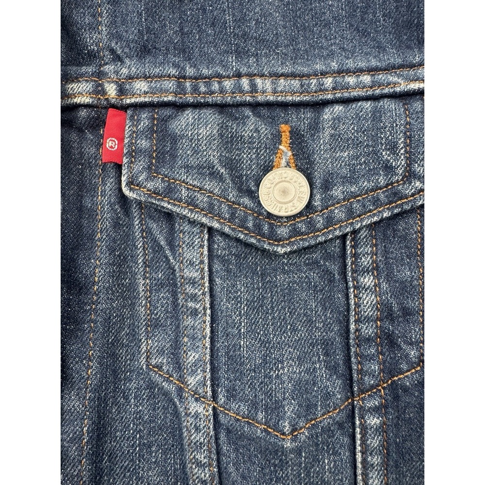 Levis Jacket Women's XS Trucker Denim Premium Jean Jacket 34" Chest - Picture 9 of 10